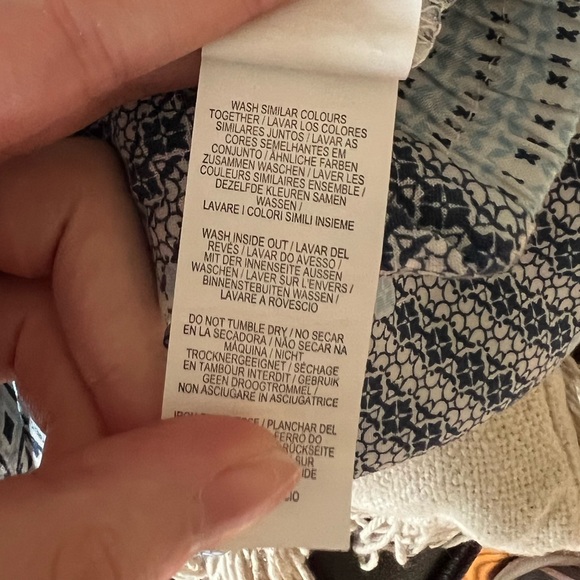 🔷PRIMARK: Women’s size 8, blue patterned flowy pants w/tie, barely worn🔷 - Picture 4 of 10